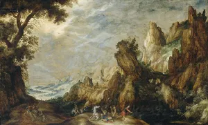 Landscape with Conversion of Saint Paul Print, 1600-1625