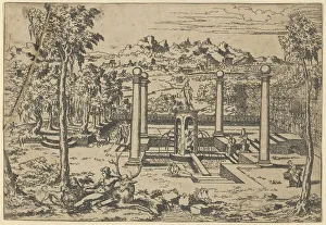 Landscape with Diana Resting, 1526-50. Creator: Leon Davent Landscape with Diana Resting, 1526-50. Creator: Leon Davent
