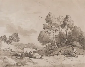 May 21, 1789 Landscape with Figures Binding a Bundle of Wood Print
