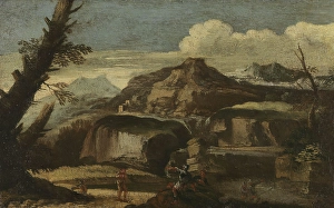Oil On Canvas Heritage Images Prints: Landscape, probably c1700. Creator: Unknown