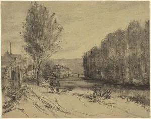 French Countryside Artwork Prints: A Landscape with a River. Creator: Unknown