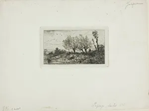 Landscape, Willow Trees Print, c. 1845