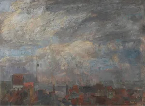 James Ensor Art Prints: Large View over the Rooftops of Ostend, 1884. Creator: James Ensor