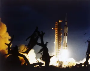 Launch of Saturn V rocket, Kennedy Space Center, Merritt Island, Florida, USA, 7 December 1972 Launch of Saturn V rocket, Kennedy Space Center, Merritt Island, Florida, USA, 7 December 1972