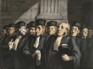 The Lawyers for the Prosecution, Early 1860s. Artist: Daumier, Honore (1808-1879) The Lawyers for the Prosecution, Early 1860s. Artist: Daumier, Honore (1808-1879)