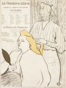 French Graphic Design Prints: Le Coiffeur - Programme de Theatre Libre, 1893. Creator: Toulouse-Lautrec