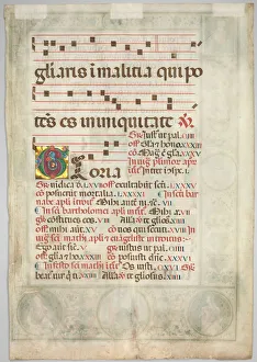 Leaf from a Gradual: Decorated Initial (verso) Print, c. 1480