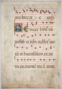 Leaf from a 15th-Century Gradual Print, c. 1480