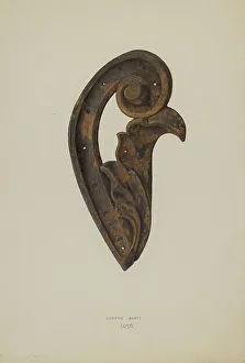 Eugene Bartz Leaf and Scroll Print, 1938