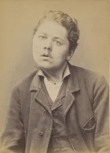 Alphonse Bertillon Mugshot Prints: Lefebvre. Eugene, Anatole. 28 ans, ne le 2 / 7 / 66 a St Pierre (Eure)