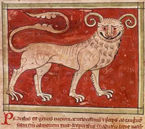 British Library Manuscripts Prints: A leopard, 14th century. Creator: Unknown