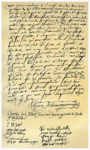 Letter from Henry Neville and others, 19th July 1553.Artist: Henry Neville Letter from Henry Neville and others, 19th July 1553.Artist: Henry Neville