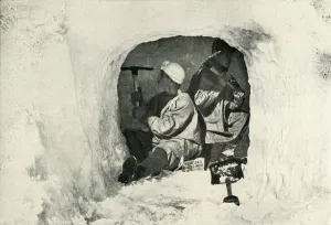 Lieut. Evans and Nelson Cutting a Cave for Cold Storage, 12 January 1911, (1913) Lieut. Evans and Nelson Cutting a Cave for Cold Storage, 12 January 1911, (1913)