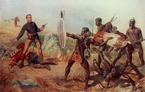 Lieutenants Melvill and Coghill (24th Regiment) Dying to Save the Queens Colours, 1900 Lieutenants Melvill and Coghill (24th Regiment) Dying to Save the Queens Colours, 1900