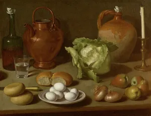 Baroque Still Life Prints: Still life with eggs, cabbage and candlestick. Creator: Magini, Carlo (1720-1806)