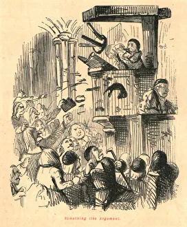 Black And White Satire Art Prints: Something like Argument, 1897. Creator: John Leech