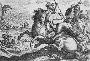 Lion Hunt, from Hunting Scenes IV, late 16th century. late 16th century Lion Hunt, from Hunting Scenes IV, late 16th century. late 16th century