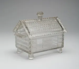 Prints of Log Cabin pattern covered dish, c. 1875 Images Dated 2021 November: Central Glass Company Log Cabin Pattern Print, c. 1875