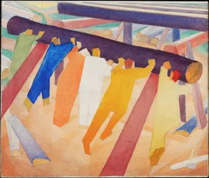 Watercolour On Paper Images Prints: Log-Rolling, 1928-1929