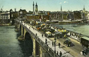 Early 20th Century Britain Images Prints: London Bridge, c1910. Creator: Unknown