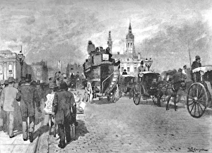 London Bridge - Going Across, 1891. Artist: William Luker London Bridge - Going Across, 1891. Artist: William Luker