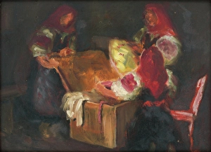 Looking through a Hope Chest Print, c1925