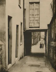 Vintage British Architecture Photos Prints: Looking Down Strand Lane Towards The River, c1935. Creator: Unknown