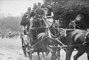 British Peerage History Prints: Lord Leconfield and Coach, between c1910 and c1915. Creator: Bain News Service