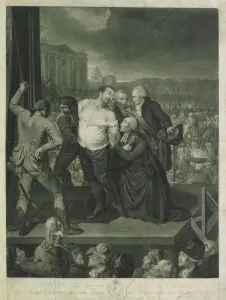 Louis XVI on the Scaffold, 1795. Creator: Huck, Johann Gerhard (1758-1811) Louis XVI on the Scaffold, 1795. Creator: Huck, Johann Gerhard (1758-1811)