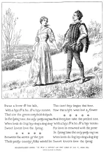 1895 Print of It was a Lover, from As You Like It