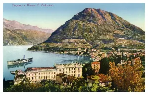 Lugano and Monte San Salvatore, Switzerland, 20th century Lugano and Monte San Salvatore, Switzerland, 20th century