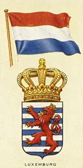 Red White And Blue Flags Prints: Luxemburg, c1935. Creator: Unknown