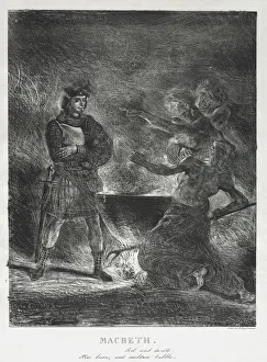 Macbeth Consulting the Witches, 1825. Creator: Eugene Delacroix (French, 1798-1863) Macbeth Consulting the Witches, 1825. Creator: Eugene Delacroix (French, 1798-1863)