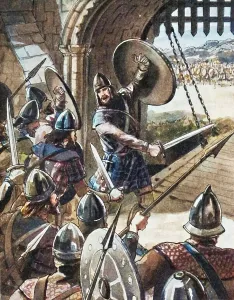 Colorised Black And White Print Prints: Macbeth was a dogged warrior, c1934