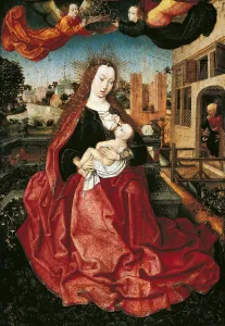 Madonna and Child crowned by two angels, 1490s. Artist: Master of Frankfurt (1460-ca Madonna and Child crowned by two angels, 1490s. Artist: Master of Frankfurt (1460-ca