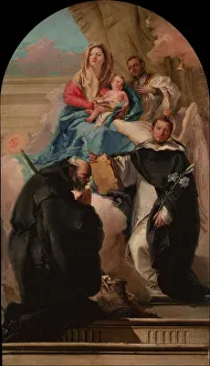 Madonna and Child with Three Saints, ca 1760. Artist: Tiepolo, Giandomenico (1727-1804) Madonna and Child with Three Saints, ca 1760. Artist: Tiepolo, Giandomenico (1727-1804)