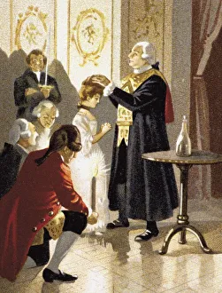 Book Design Illustrations Prints: Magic session of Count Alessandro of Cagliostro
