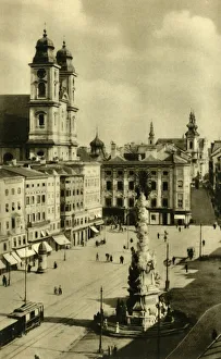 Upper Austria Landmarks Prints: Main Square, Linz, Upper Austria, c1935. Creator: Unknown