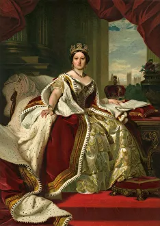 Her Majesty The Queen in Her Robes of State, 1859, (c1897). Artist: Eyre & Spottiswoode Her Majesty The Queen in Her Robes of State, 1859, (c1897). Artist: Eyre & Spottiswoode