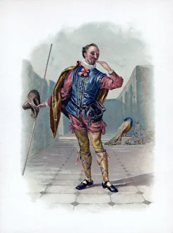 Malvolio Print, a colour lithograph from 1891