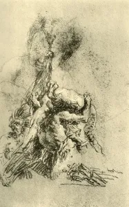 Man with a Crocodile on his back, 1752-1753, (1928). Artist: Giovanni Battista Tiepolo Man with a Crocodile on his back, 1752-1753, (1928). Artist: Giovanni Battista Tiepolo