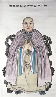 Full Length Male Figure Prints: A man or deity, (unknown date). Creator: Unknown