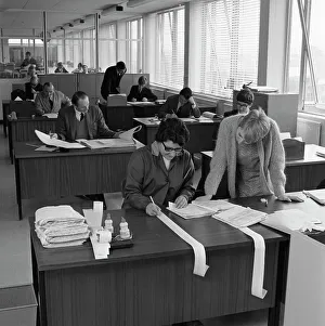 Managed Houses General Office, Tetleys brewers, Leeds, West Yorkshire, 1968. Artist Managed Houses General Office, Tetleys brewers, Leeds, West Yorkshire, 1968. Artist
