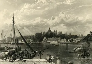 Black And White River Scenes Prints: Mannheim, c1872. Creator: E I Roberts
