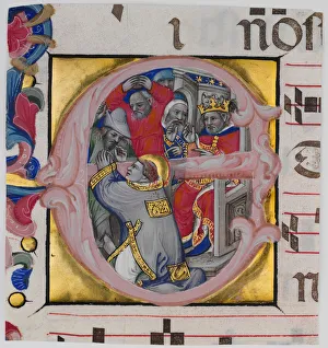 Italian Manuscript Illumination Print, 1394-1402