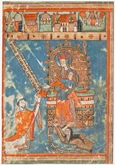 German Manuscript Leaf Print, circa 1400