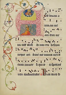 German Gradual Manuscript Leaf Print, 15th Century