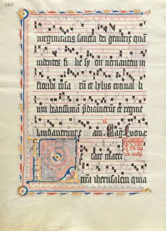 German 15th Century Antiphonary Manuscript Leaf Print