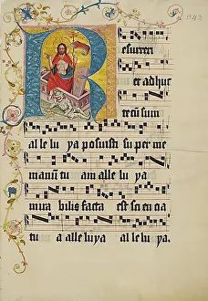 German 15th Century Gradual Manuscript Leaf Print