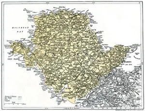 Colourful Island Maps Prints: Map of Anglesey, 1924-1926